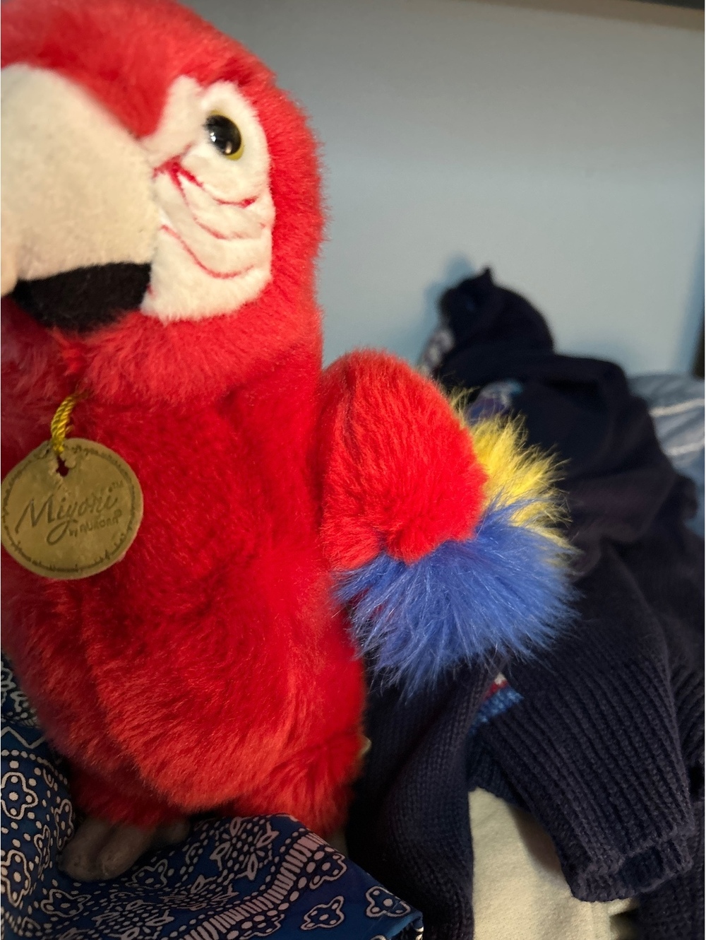Vintage Migori Plush Red Parrot Stuffed Animal